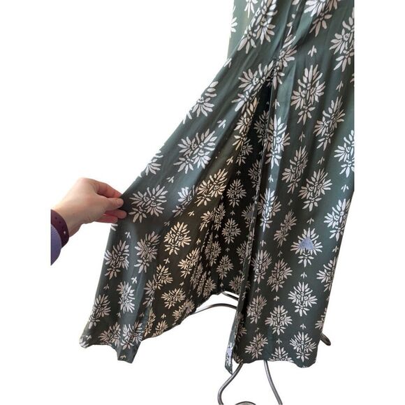 Sohalia Maxi Dress One Size Green Floral Sun Cover up Viscose - Picture 9 of 9